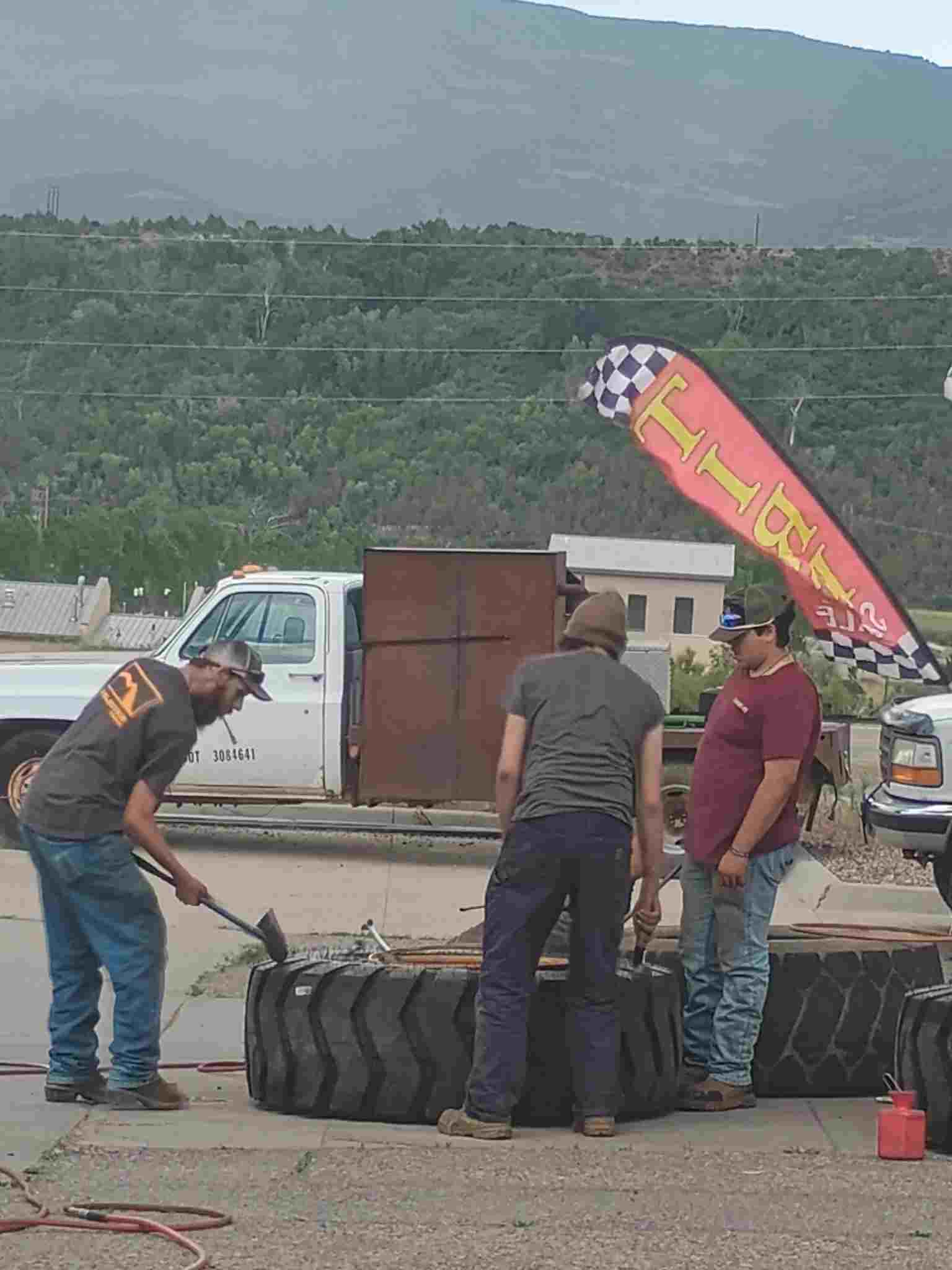 Heavy equipment tire work